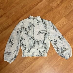 Target Floral Blouse with Mock Neck